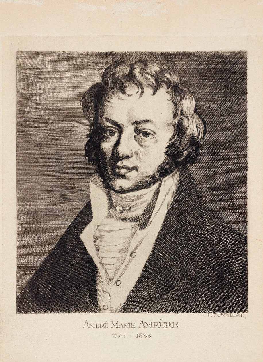 Andre-Marie Ampere, fransk fysiker og matematiker, c 1820 af Unbekannt