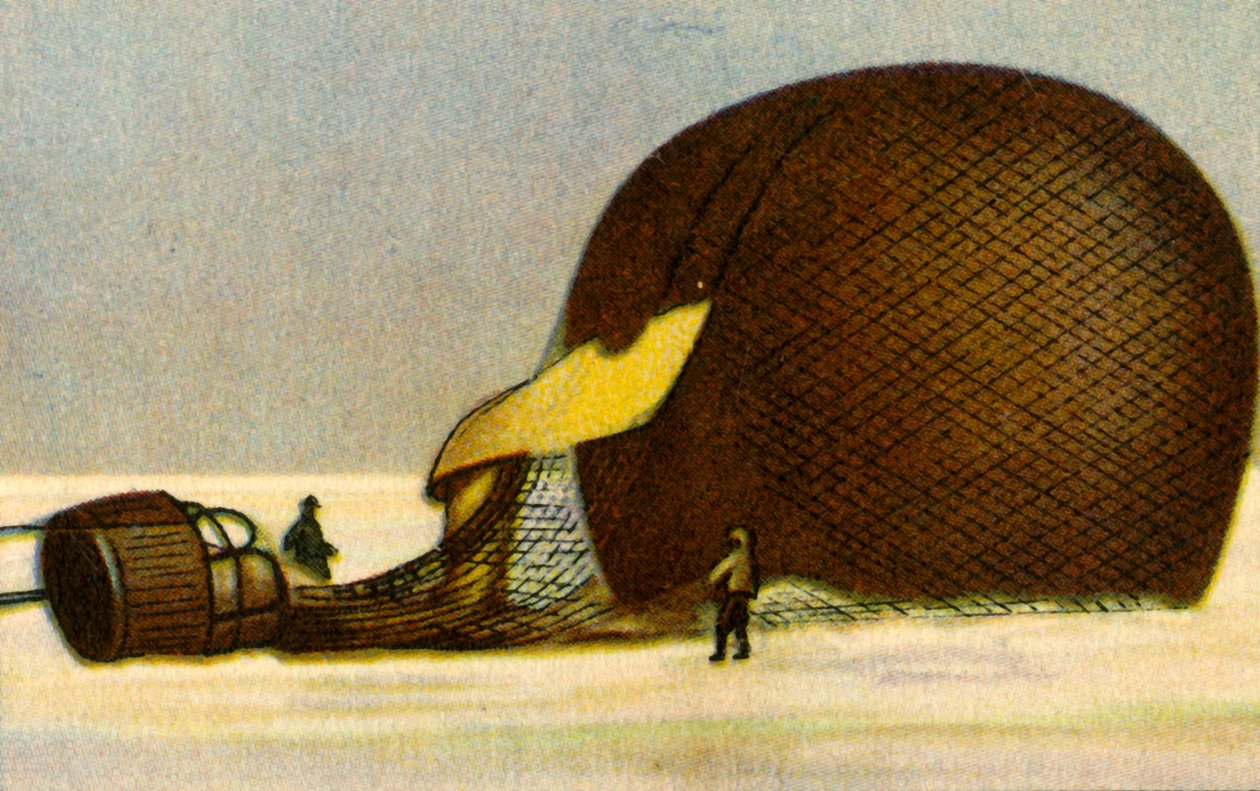 Andrées arktiske ballon efter styrtet, 1897, 1932. af Unbekannt