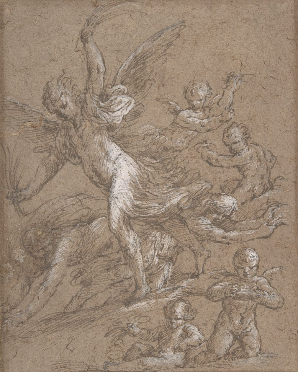 Engle og Putti, 1600-tallet. af Unbekannt