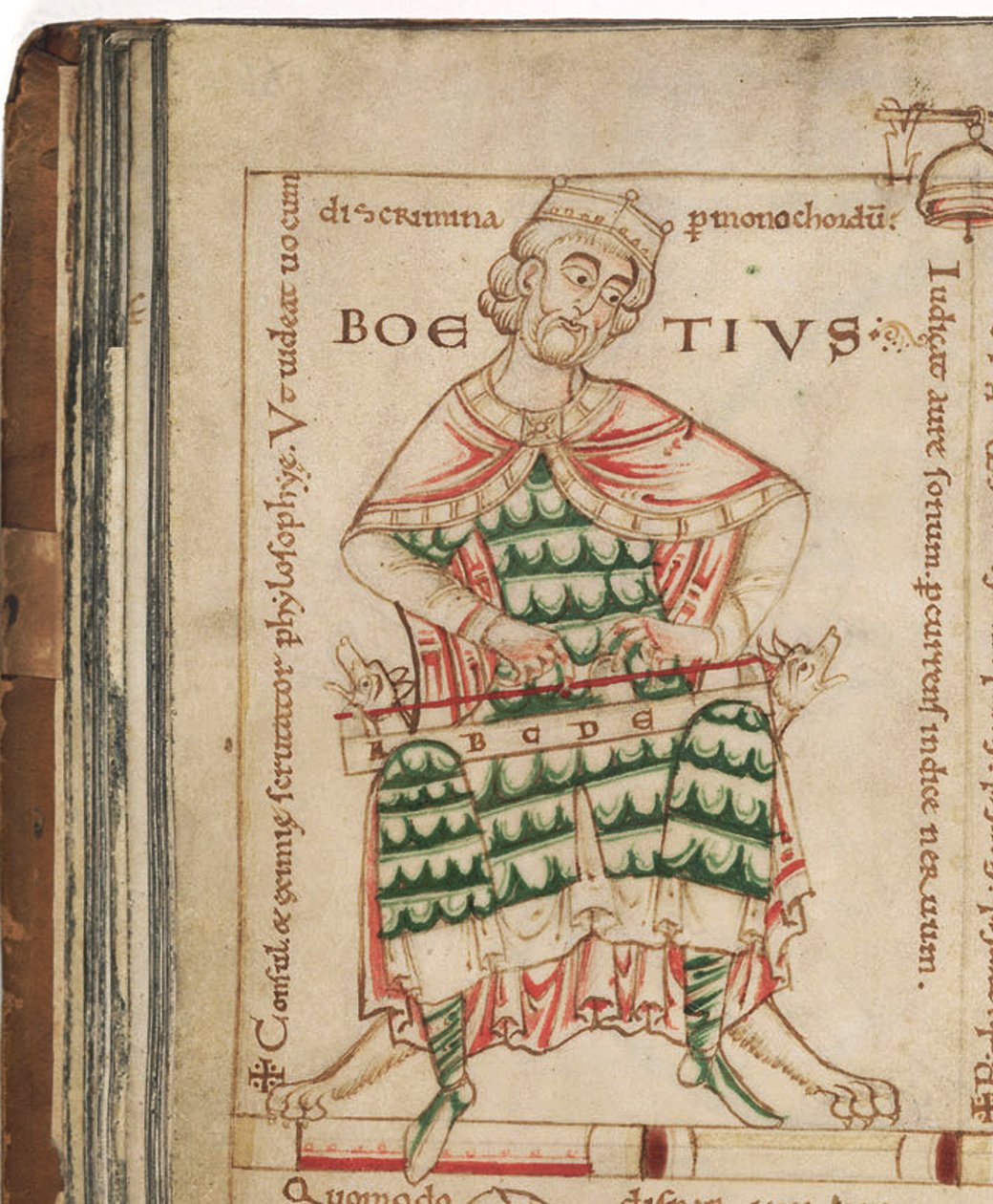 Anicius Manlius Severinus Boethius Fra: The Formation of Music af Boethius, 1100-tallet af Unbekannt