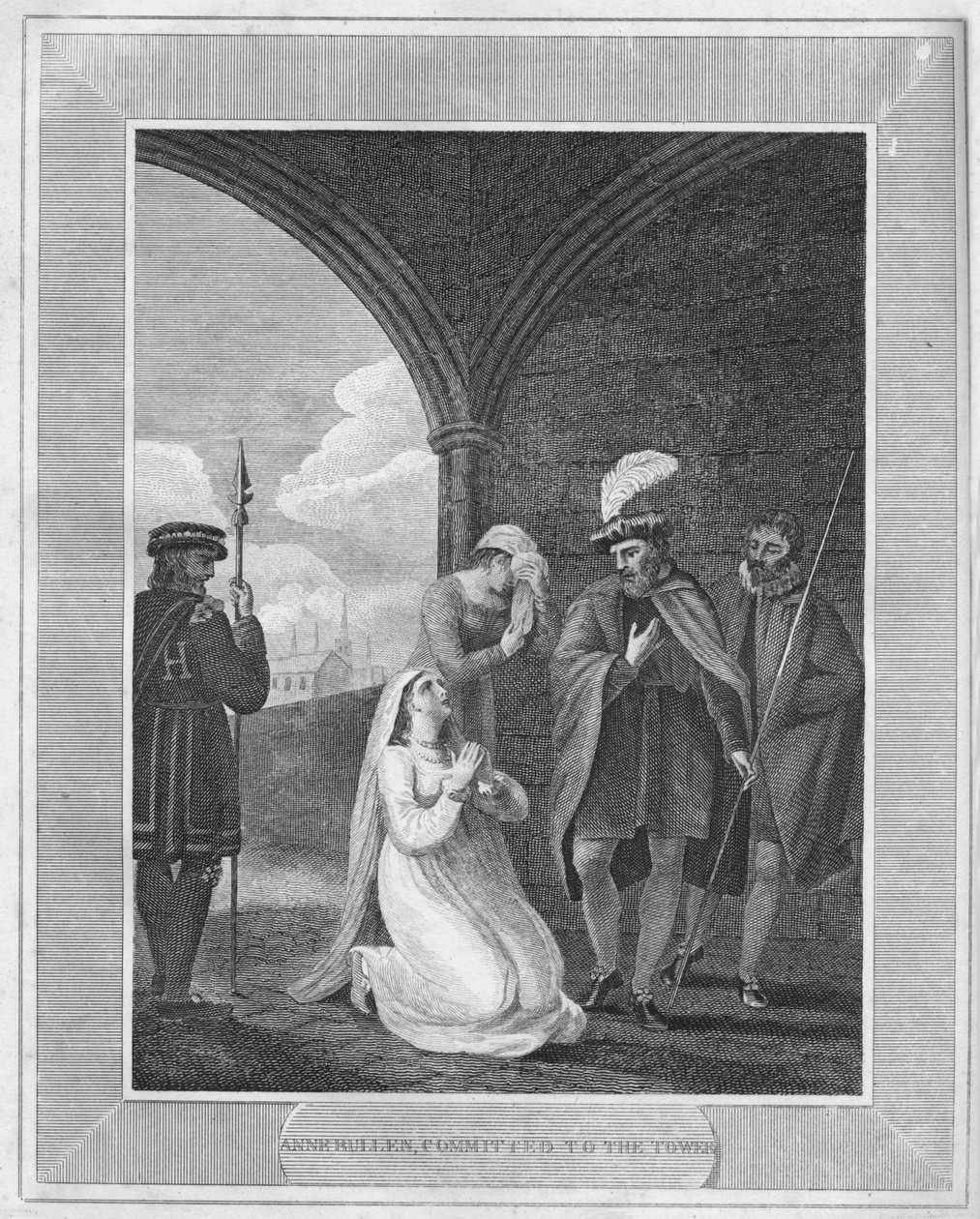 Anne Bullen, Forpligtet til tårnet, 1838 af Unbekannt