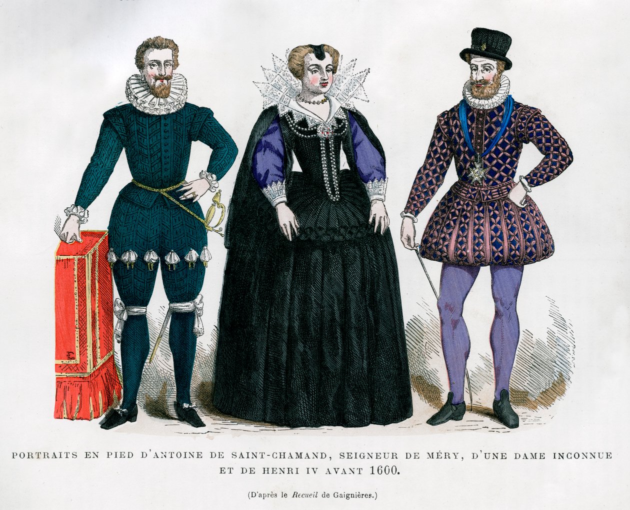 Antoine de Saint-Chamand, Lord of Mery, ukendt dame og Henrik IV af Frankrig, 1600 1882-1884 af Unbekannt