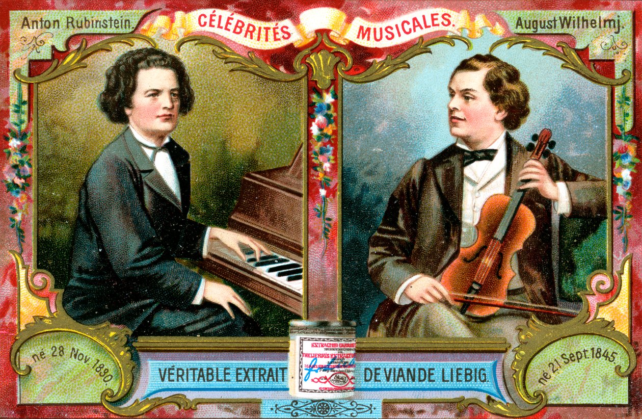 Anton Rubinstein og August Wilhelmj, c1900 af Unbekannt
