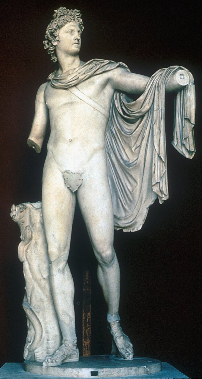 Apollo Belvedere, oldgræsk statue, c400-323 f.Kr af Unbekannt