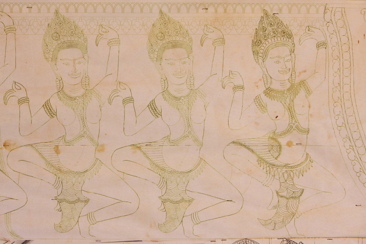 Apsara-tegning, Siem Reap, Cambodia af Unbekannt