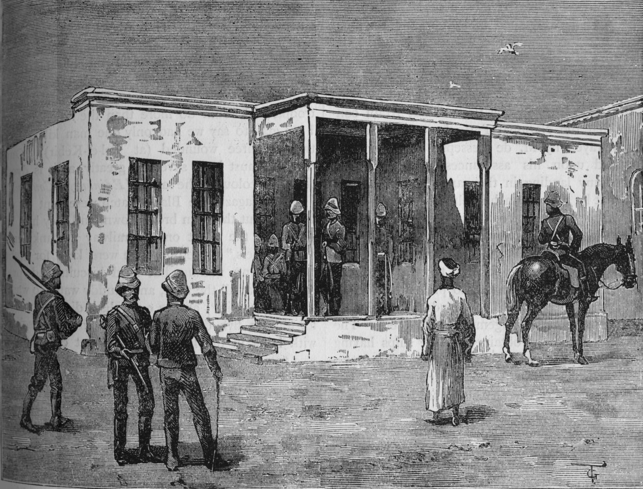Arabis-fængslet i Abbassieh-kasernen, c1882 af Unbekannt