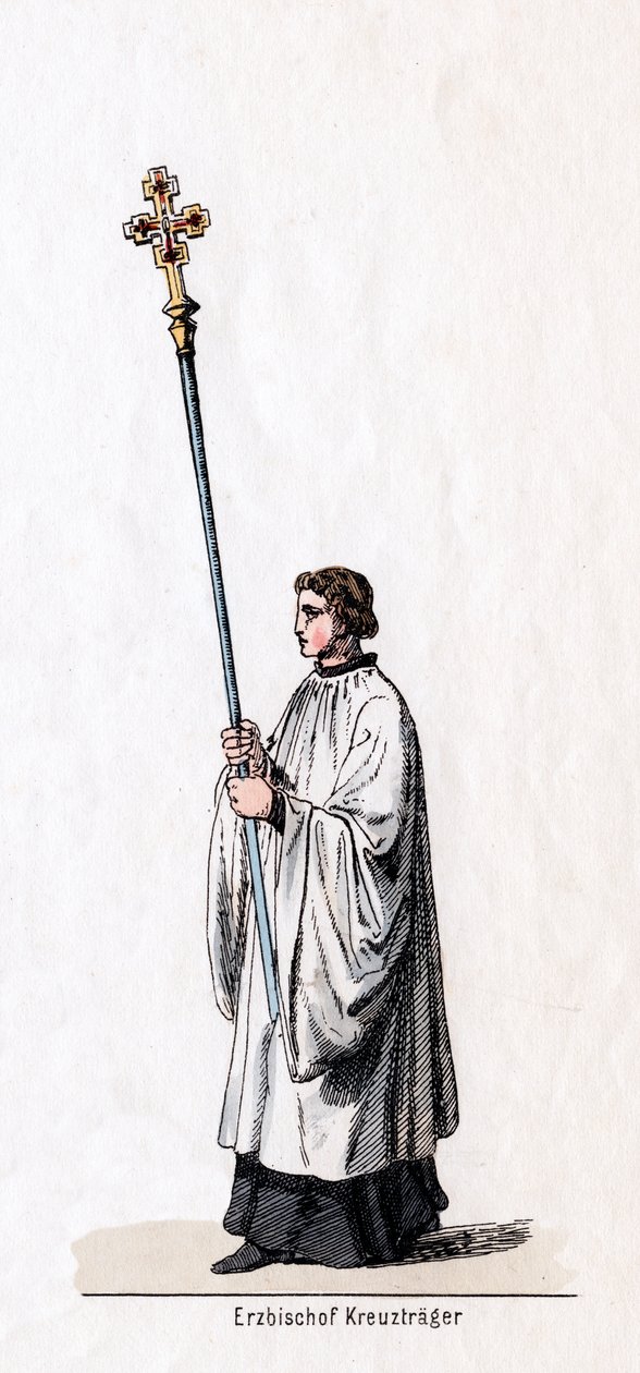 Ærkebiskoppens krydsbærer, kostumedesign til Shakespeares skuespil, Henry VIII, 1800-tallet af Unbekannt