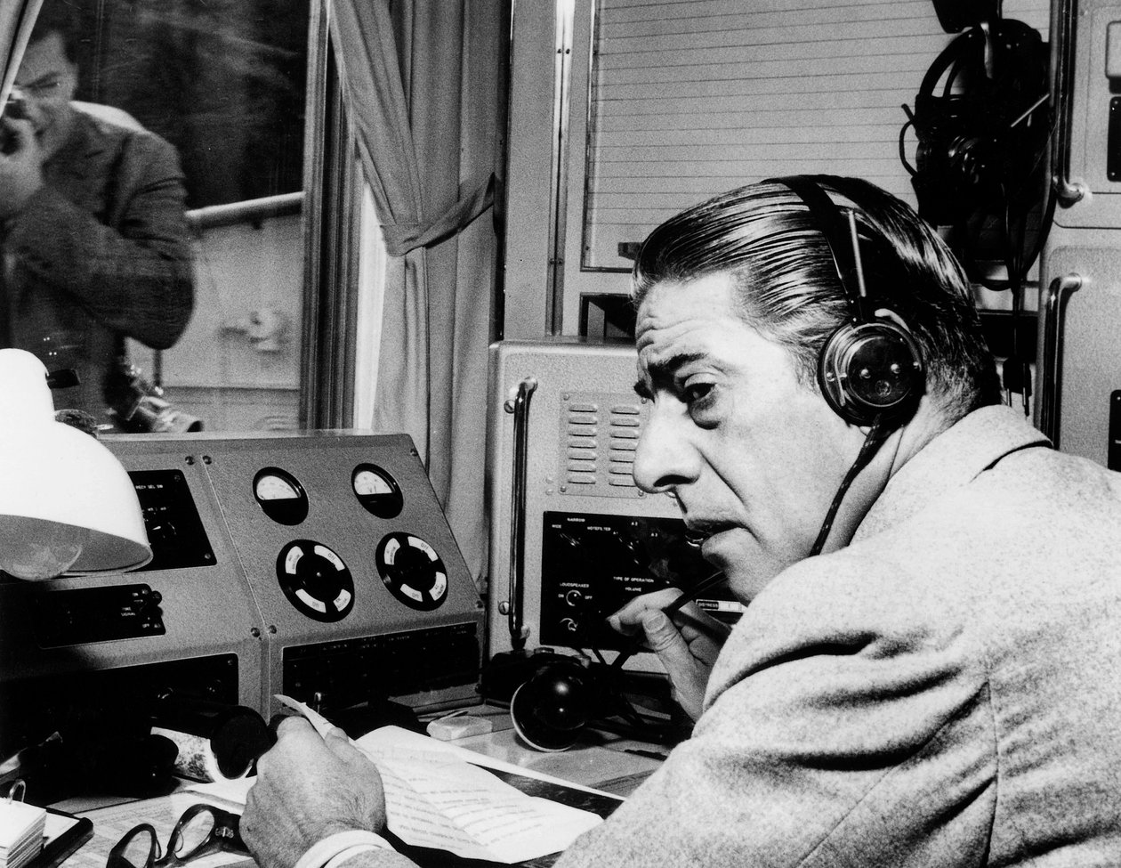 Aristoteles Onassis på sin yacht af Unbekannt