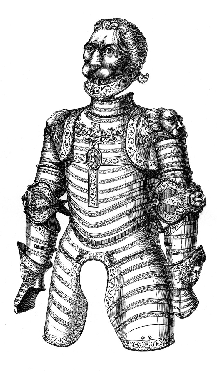 Panser prydet med løver, formodes at være af Ludvig XII, 15. århundrede, 1870 af Unbekannt