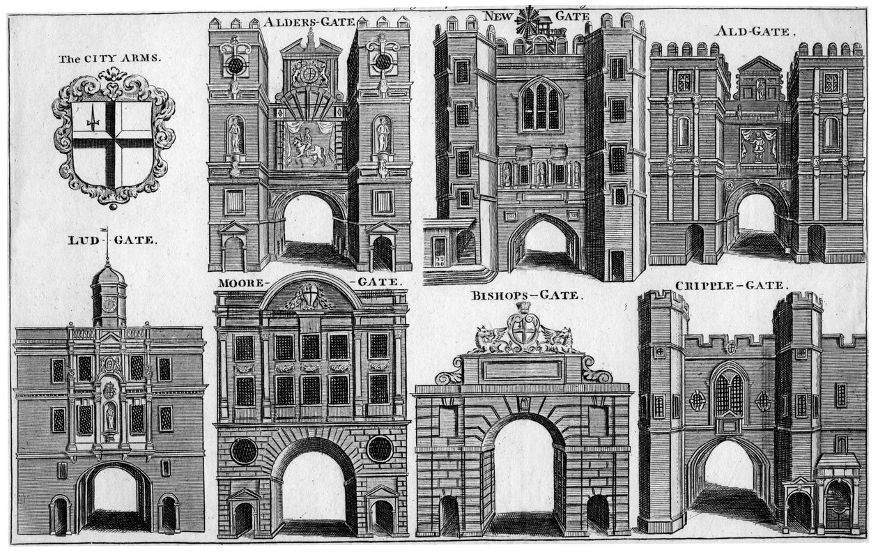 Arms and ports of the City of London, c1650 1800-tallet af Unbekannt