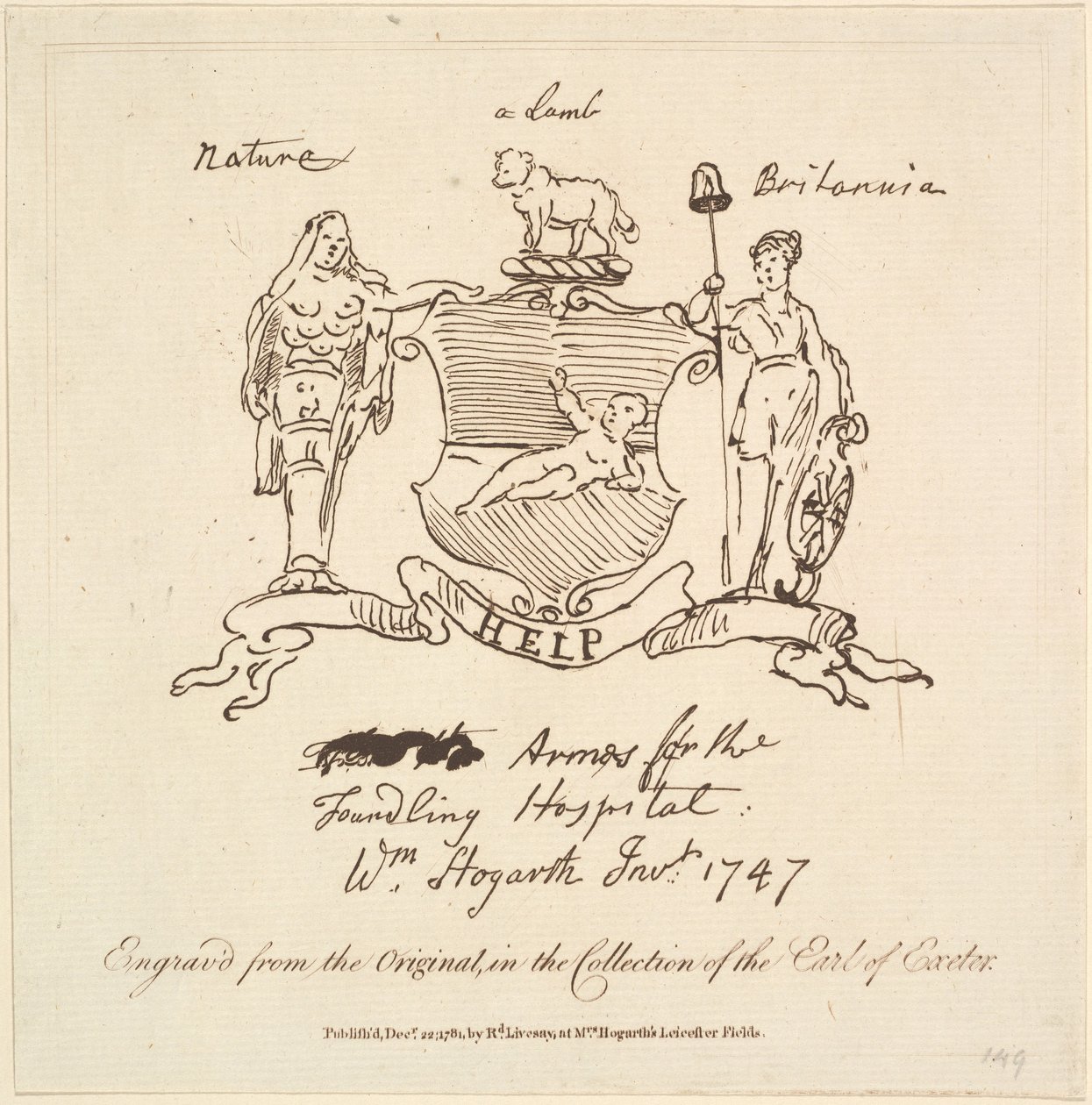 Våben til Foundling Hospital, 22. december 1781. af Unbekannt