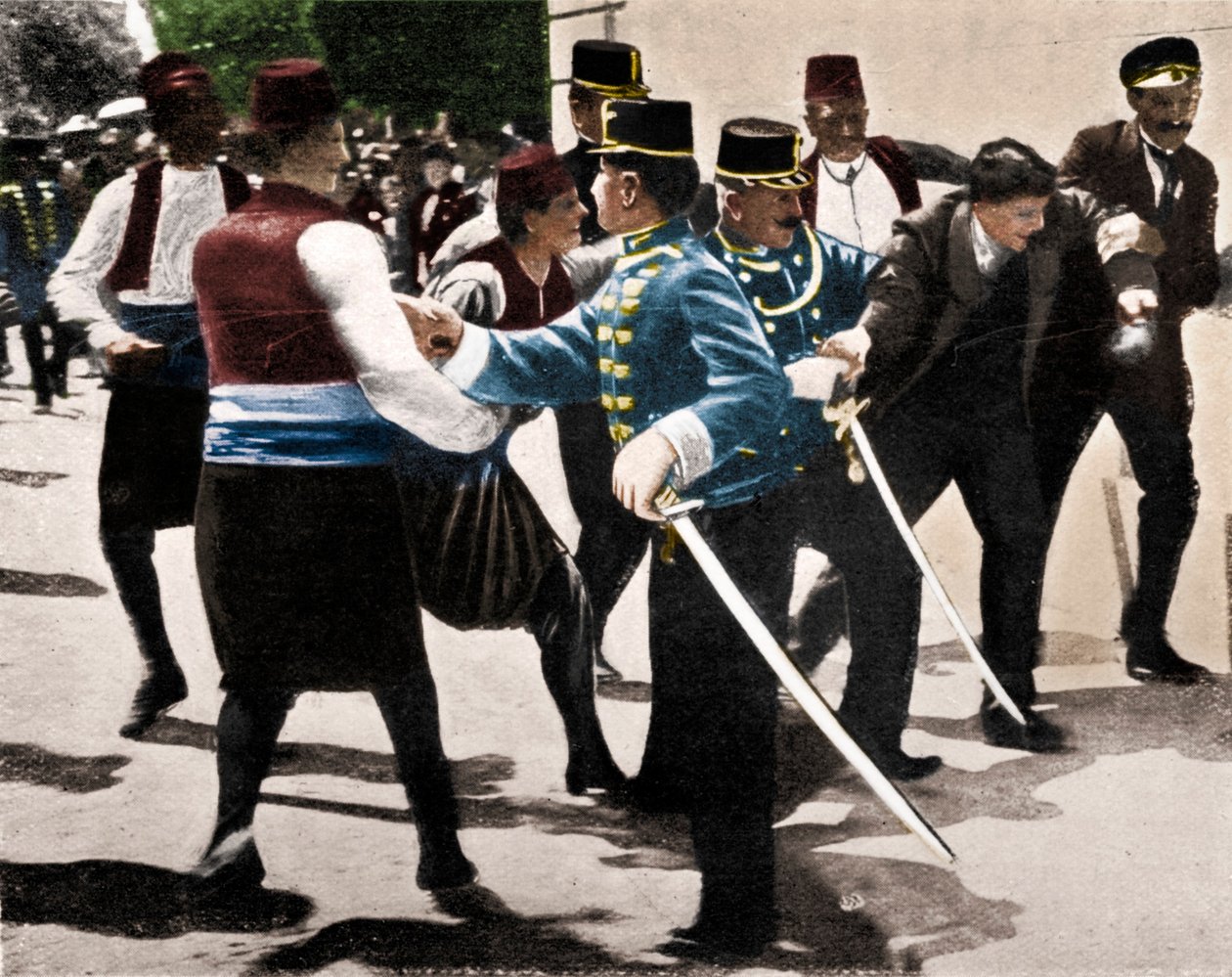 Arrestation af Gavrilo Princip, snigmorder på ærkehertug Franz Ferdinand, 1914 af Unbekannt