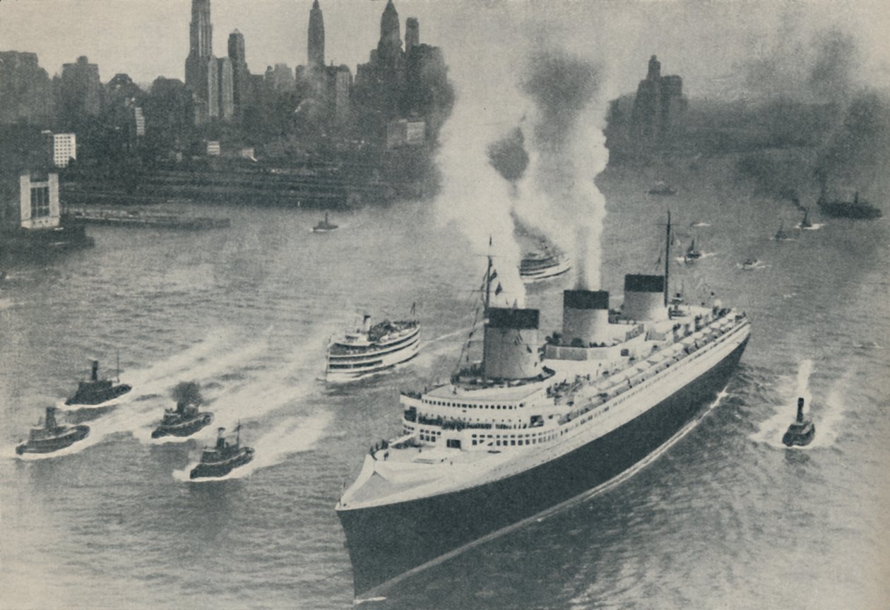 Ankomst til New York of the Normandie, 1936 af Unbekannt