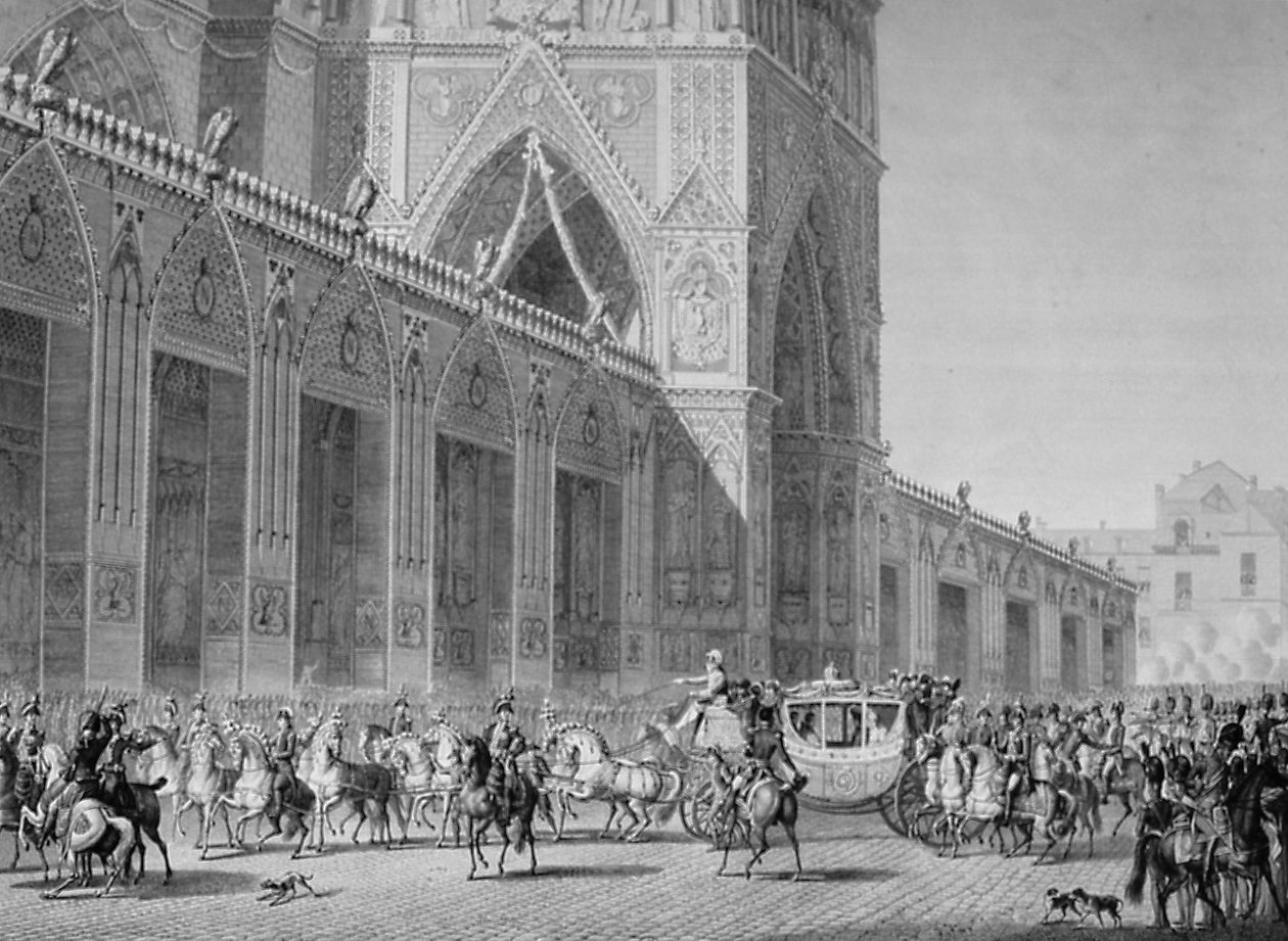 Ankomst til Notre Dame, 2. december, 1804, 19. århundrede af Unbekannt