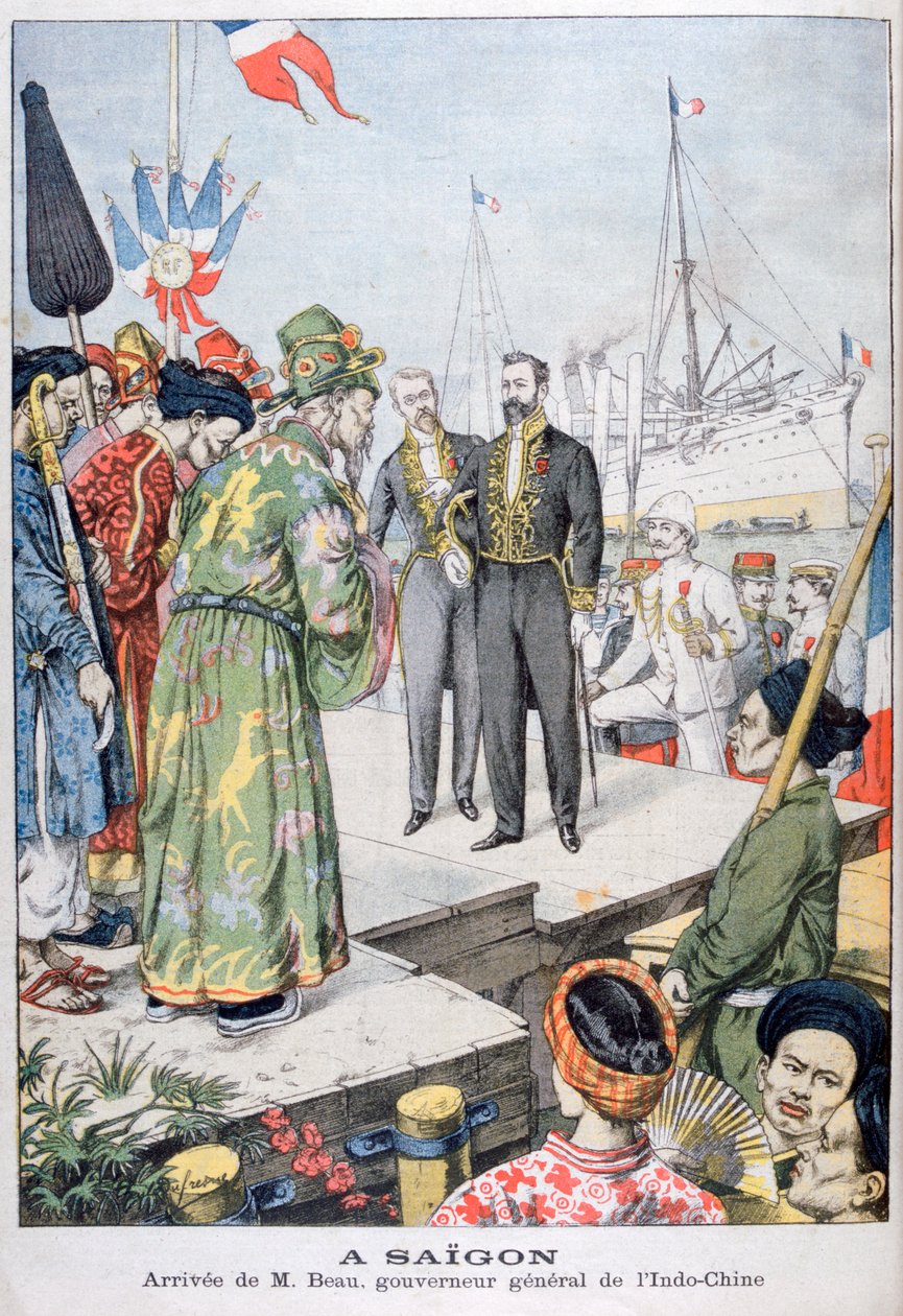 Ankomst til Saigon af Paul Beau, generalguvernør i Indokina, 1902 af Unbekannt