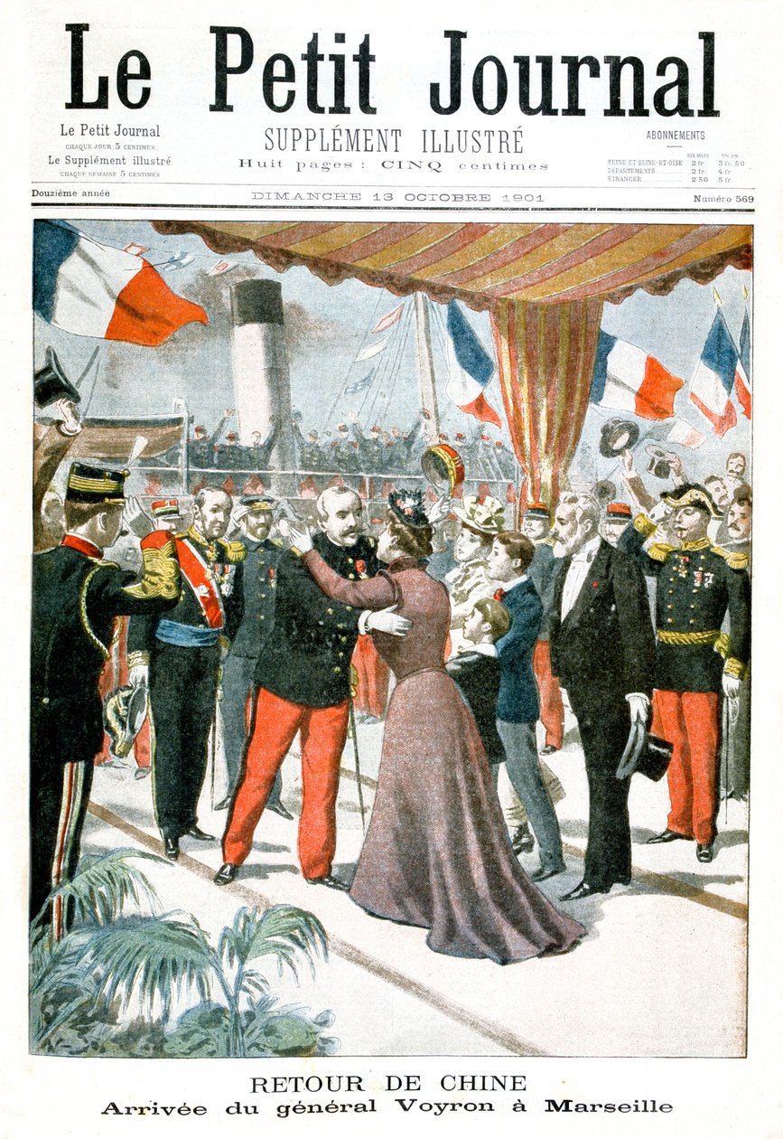 General Voyrons ankomst til Marseille ved hans hjemkomst fra Kina, 1901 af Unbekannt