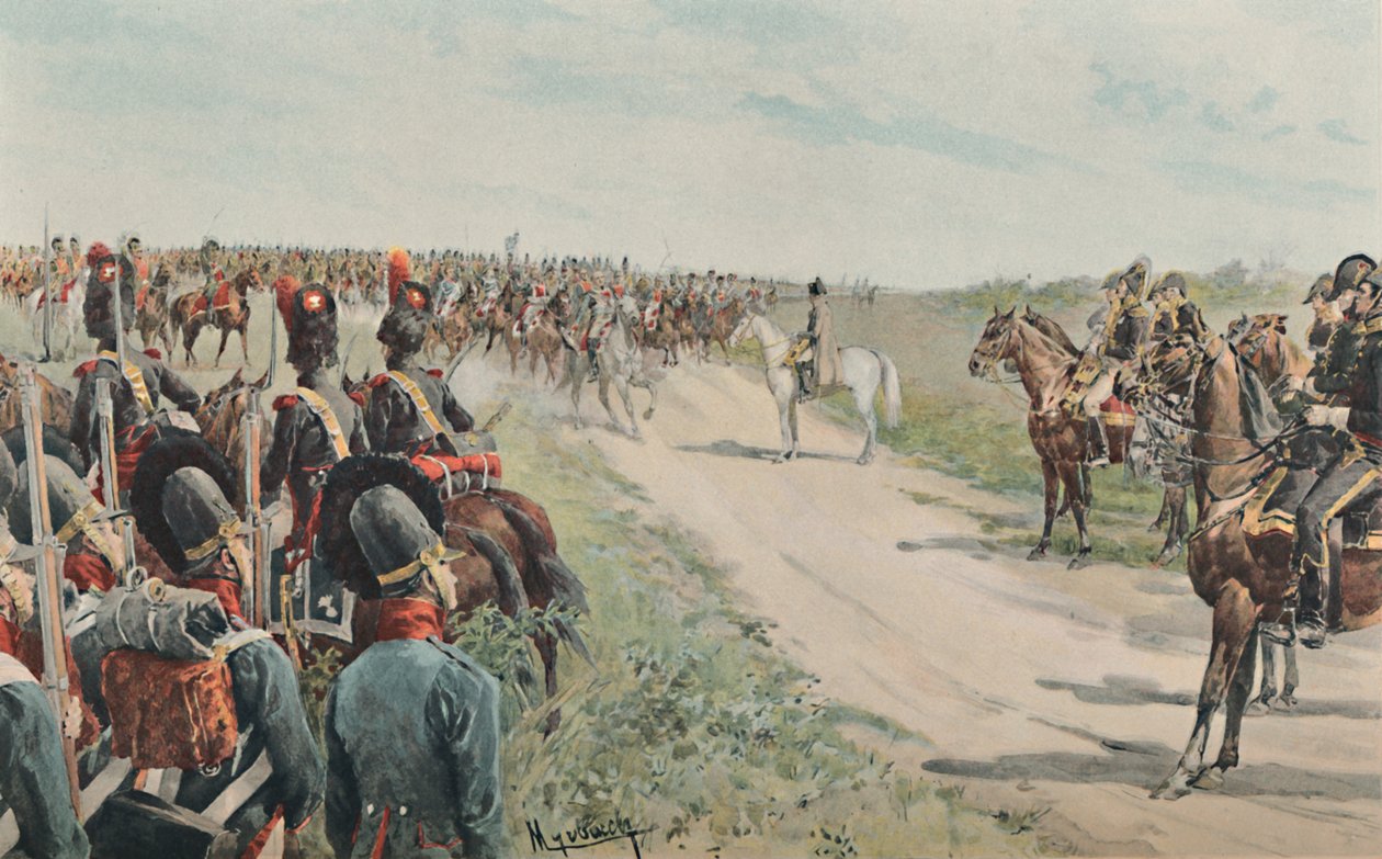 Napoleons ankomst blandt bayerne og sakserne, 1896 af Unbekannt