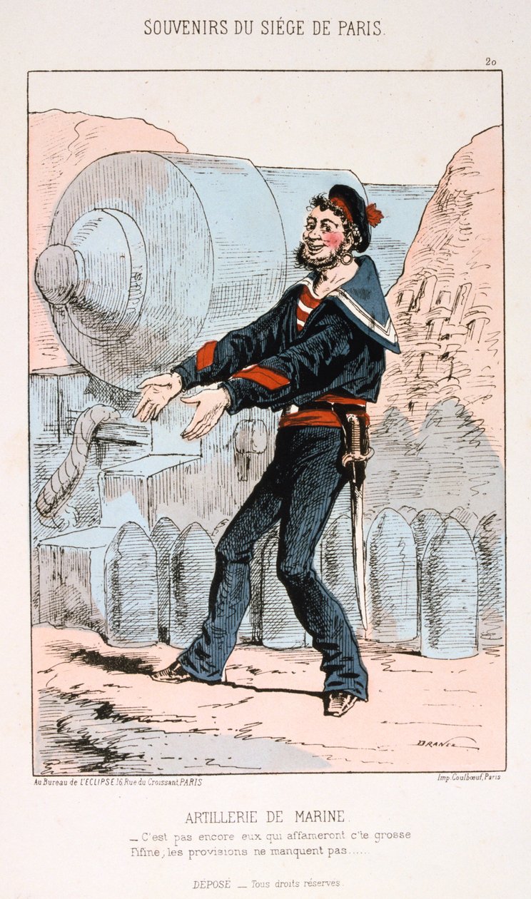 Marineartilleri, belejring af Paris, fransk-preussisk krig, 1870-1871. af Unbekannt