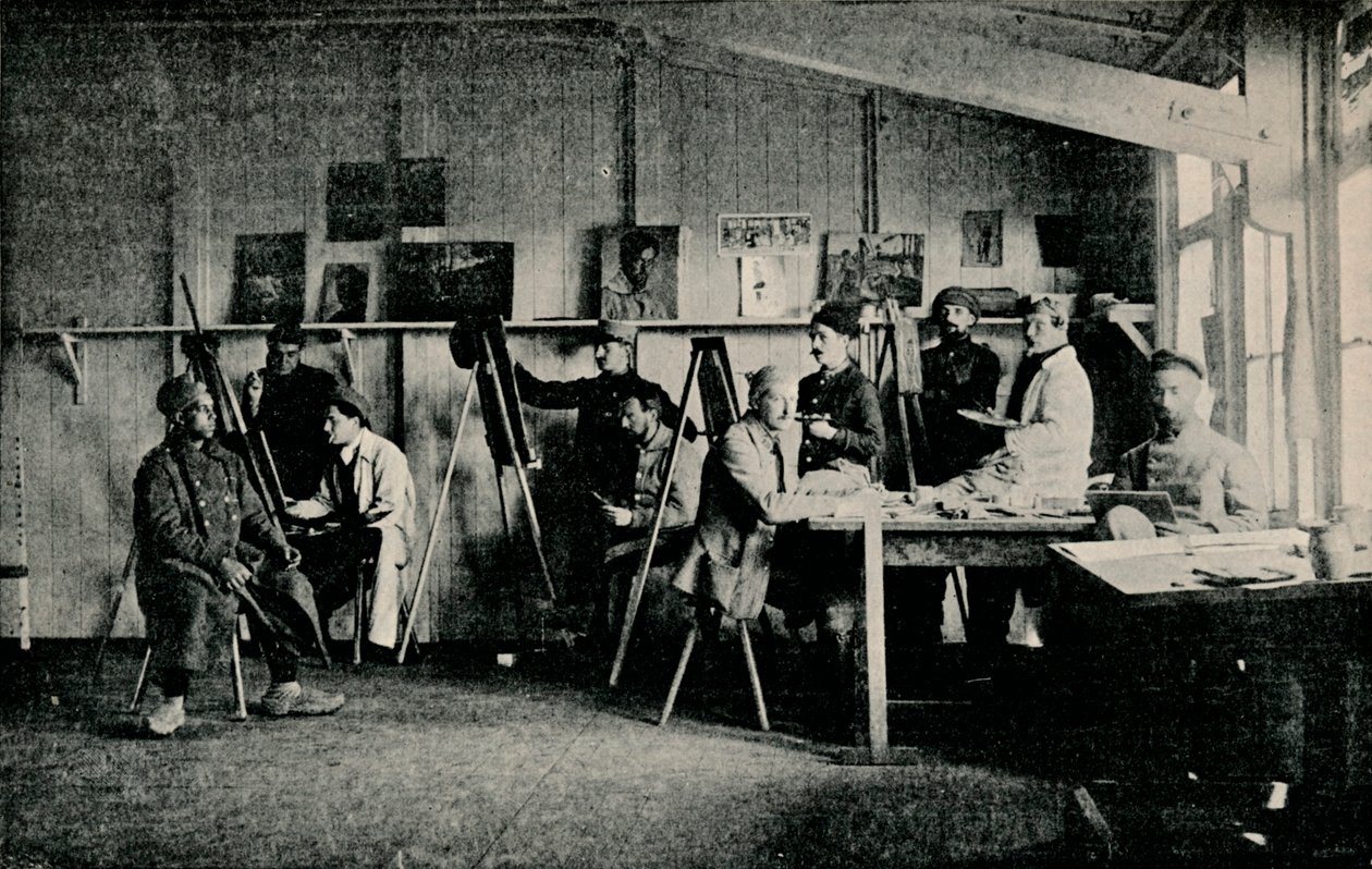 Kunstner Krigsfanger i deres atelier i Giessen, c1916 af Unbekannt