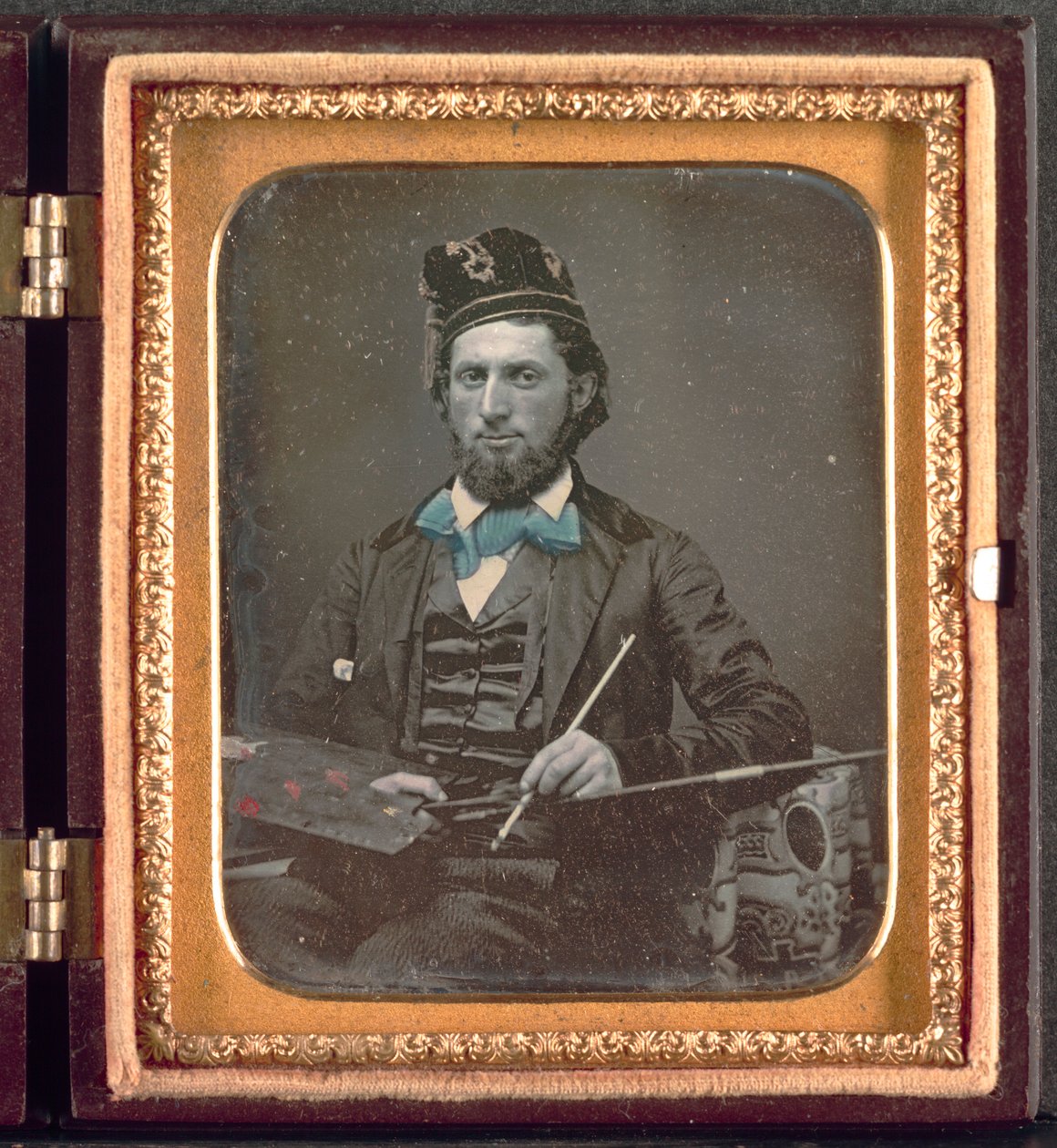 Kunstner med sin palet og pensler, ca. 1850