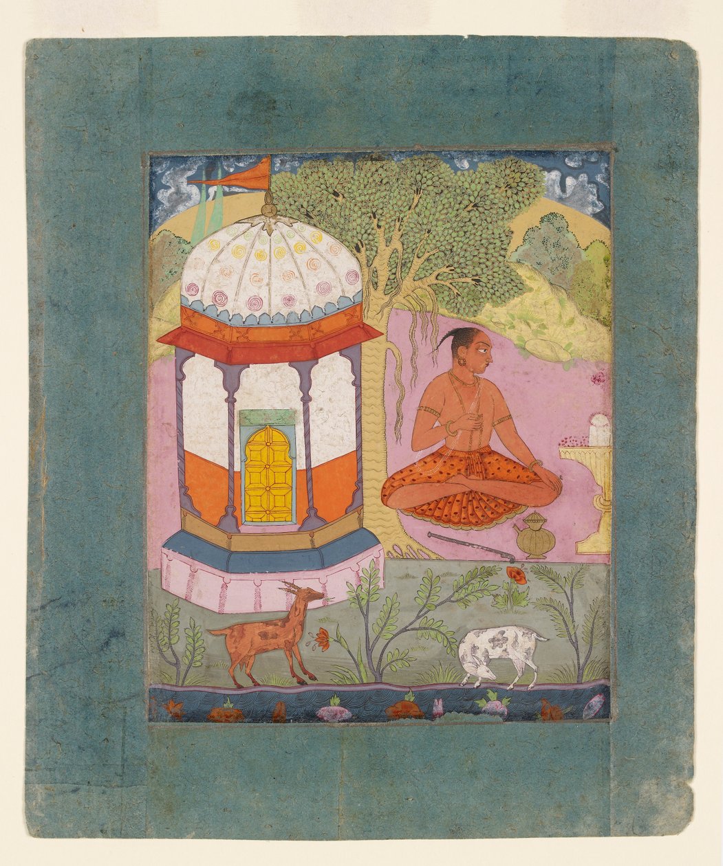 Asketisk i et landskab, der illustrerer den musikalske tilstand Bangali Ragini, c1675 af Unbekannt
