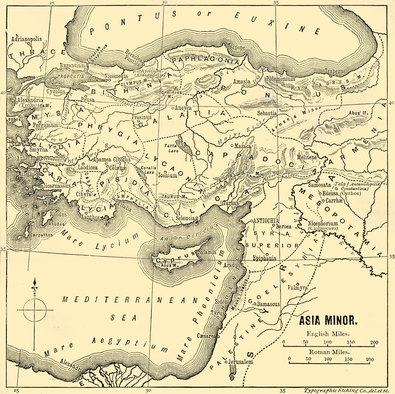 Lilleasien - Kort, 1890. af Unbekannt