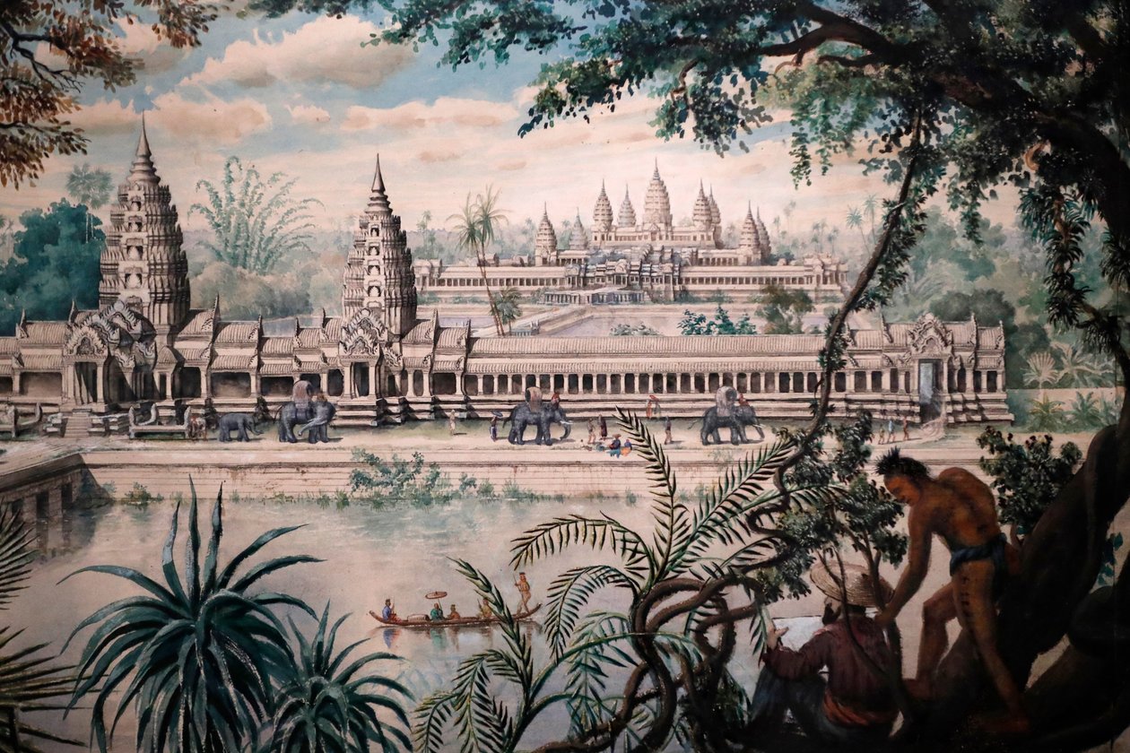 Asian Civilizations Museum, Angkor, Udforskning af Cambodjas hellige by, Udsigt over Angkor Wat af Louis Delaporte omkring 1870-73, Singapore, 2018 (foto) af Unbekannt