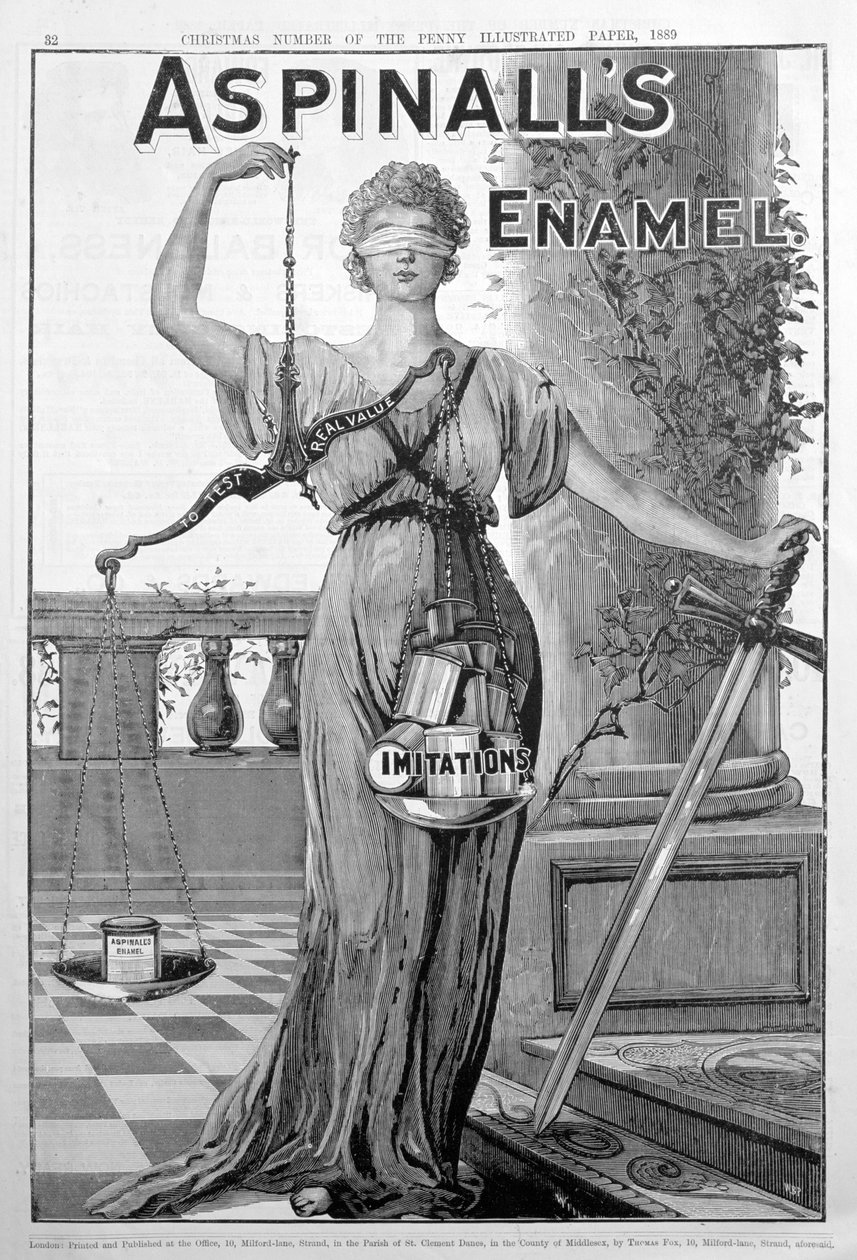 Aspinalls Enamel-annonce, 1889 af Unbekannt