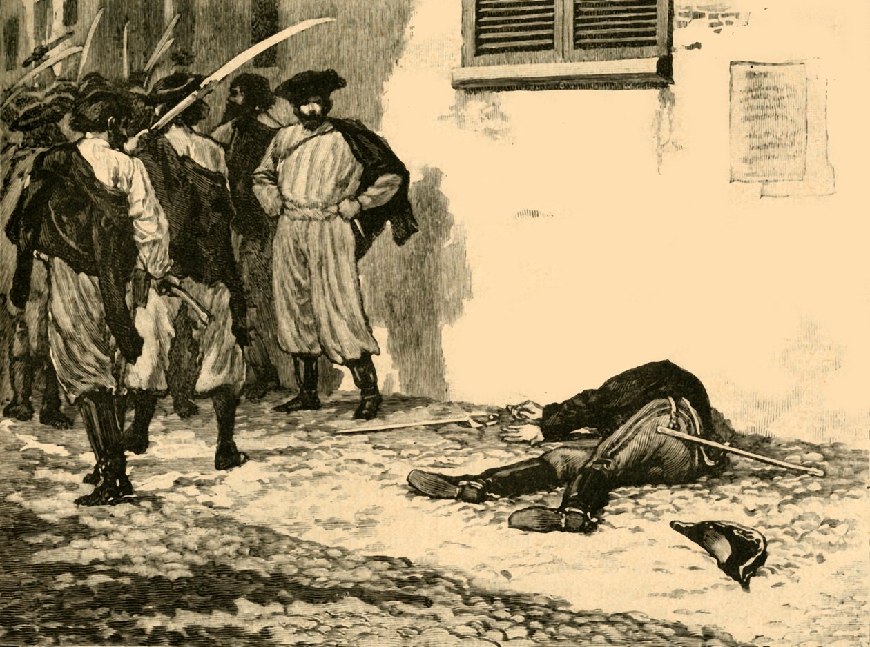 Mordet på grev Franz Philipp von Lamberg, Budapest, Ungarn, 1848 c1890. af Unbekannt