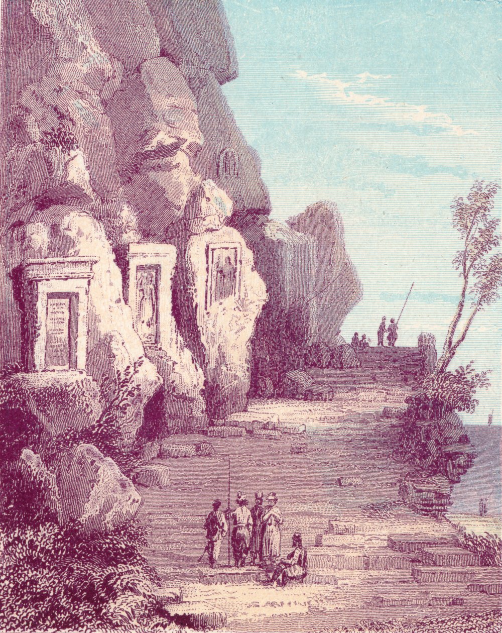 Assyrisk skulptur ved Nahr El Kelb eller Dog River, c1800-tallet. af Unbekannt