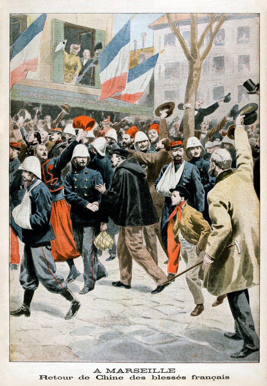 I Marseille, tilbagevenden af sårede franske soldater fra Kina, 1901 af Unbekannt
