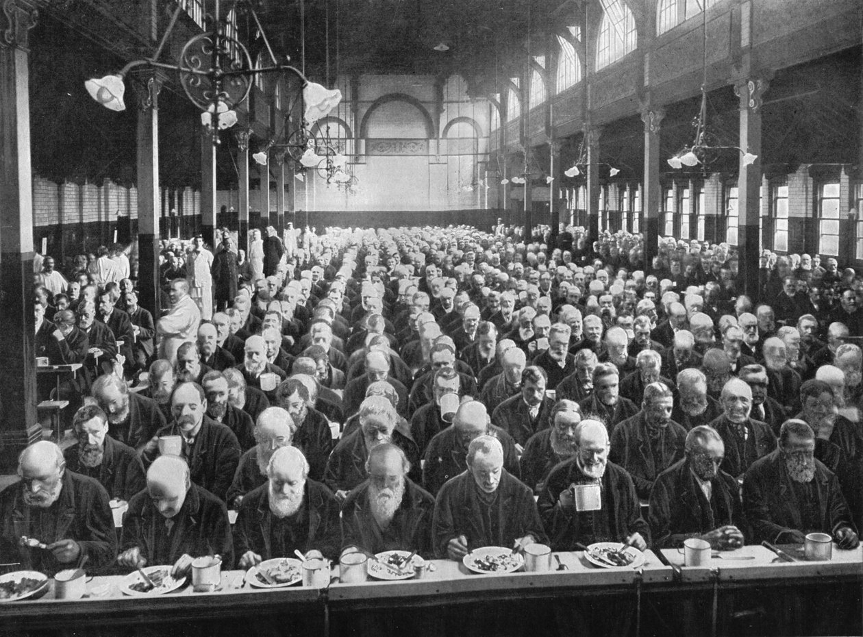 Ved middagen, St Marylebone Workhouse, London, c1901 1903 af Unbekannt