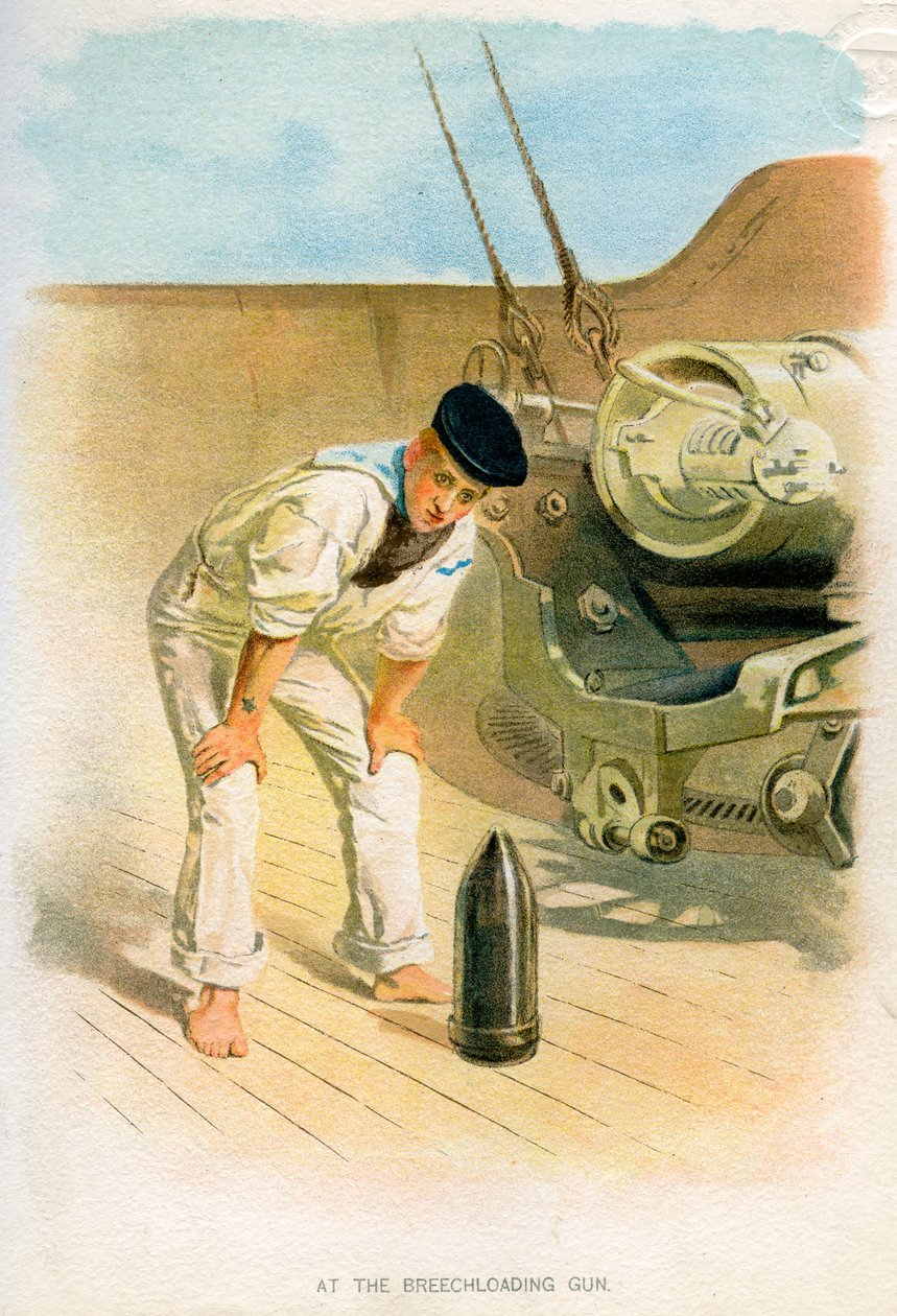 Ved baglastningspistolen, c1890-c1893 af Unbekannt