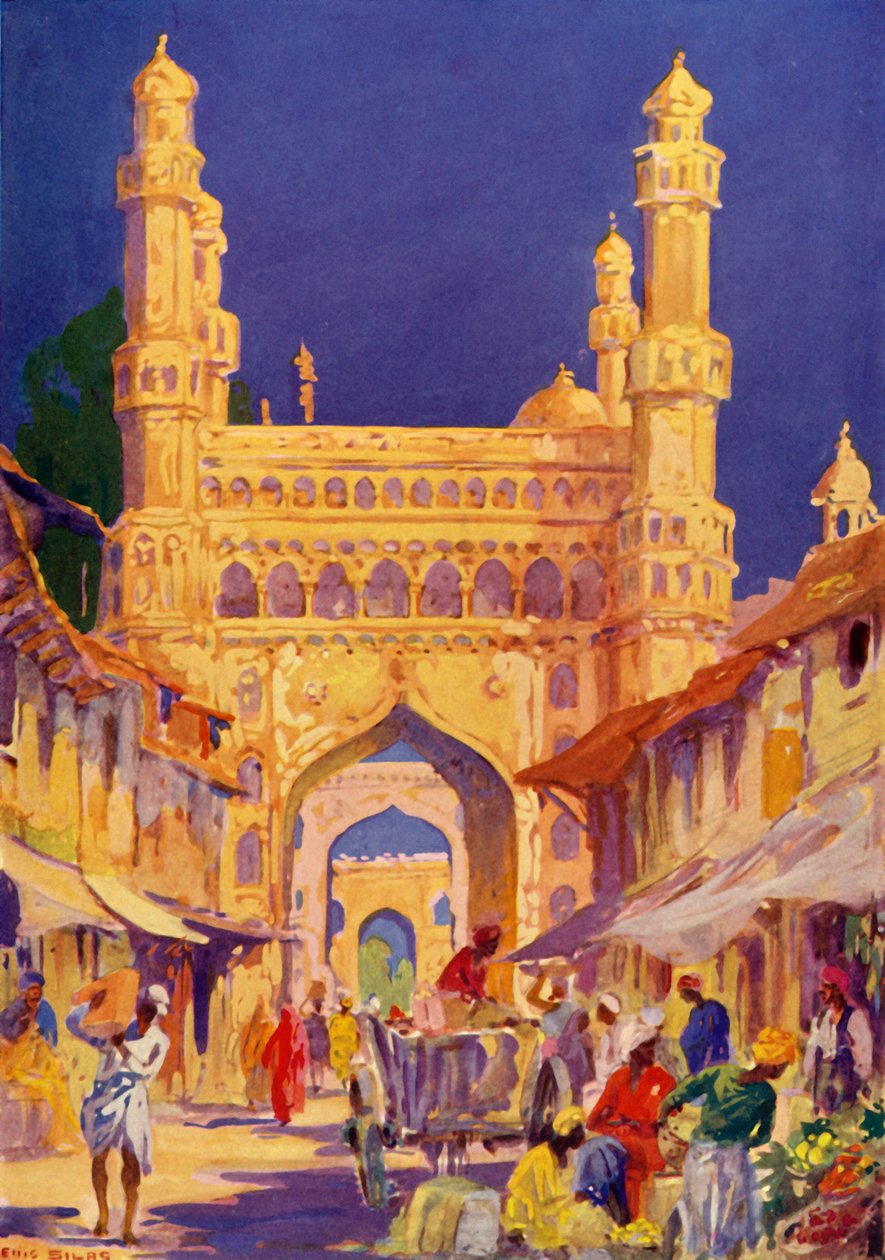 Ved Char Minar i Hyderabad, c1948. af Unbekannt