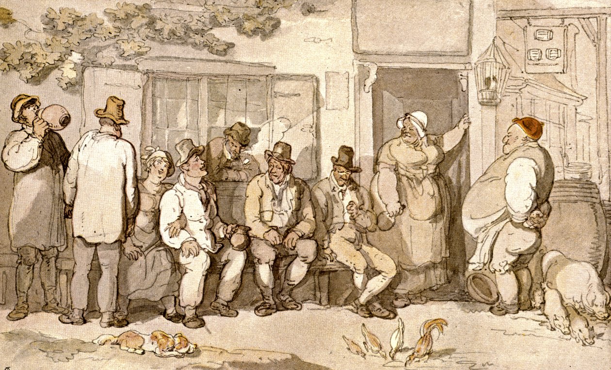 Ved døren til deres kro, c1900. af Unbekannt