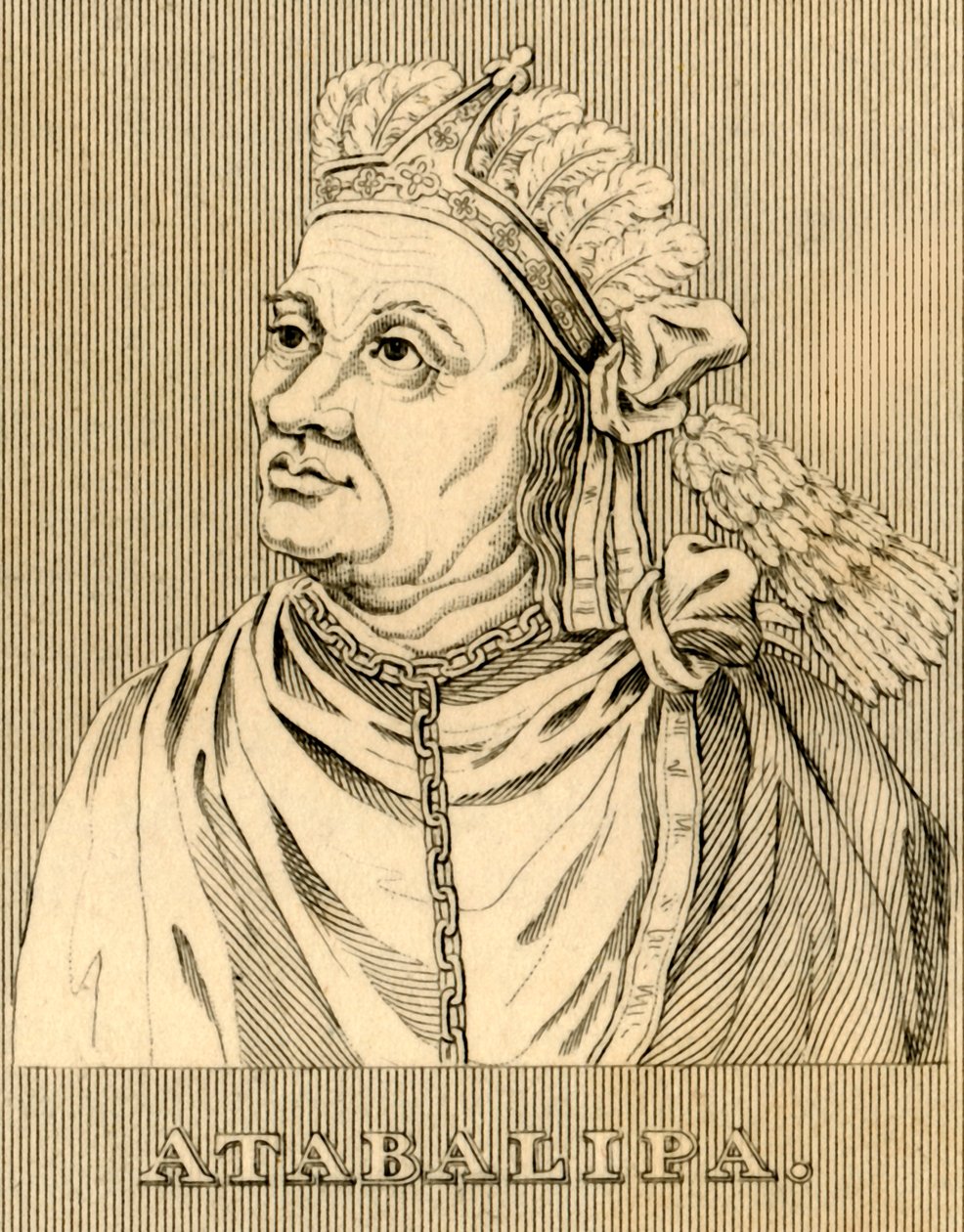 Atabalipa, c1502-1533, 1830. af Unbekannt