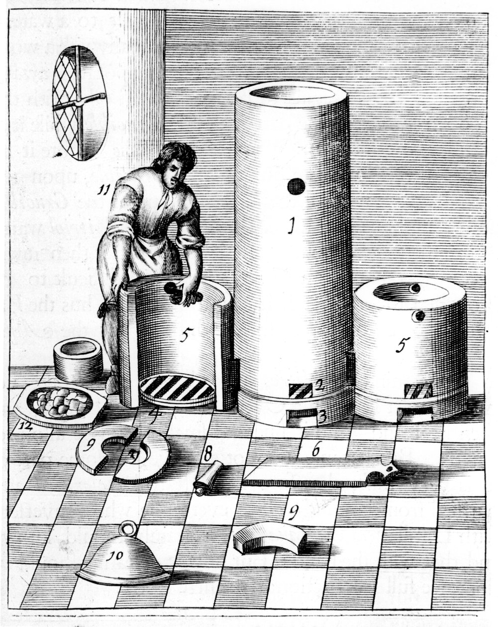 Athanor eller Slow Harry, en selvfødende ovn, der holder en konstant temperatur, 1683 af Unbekannt