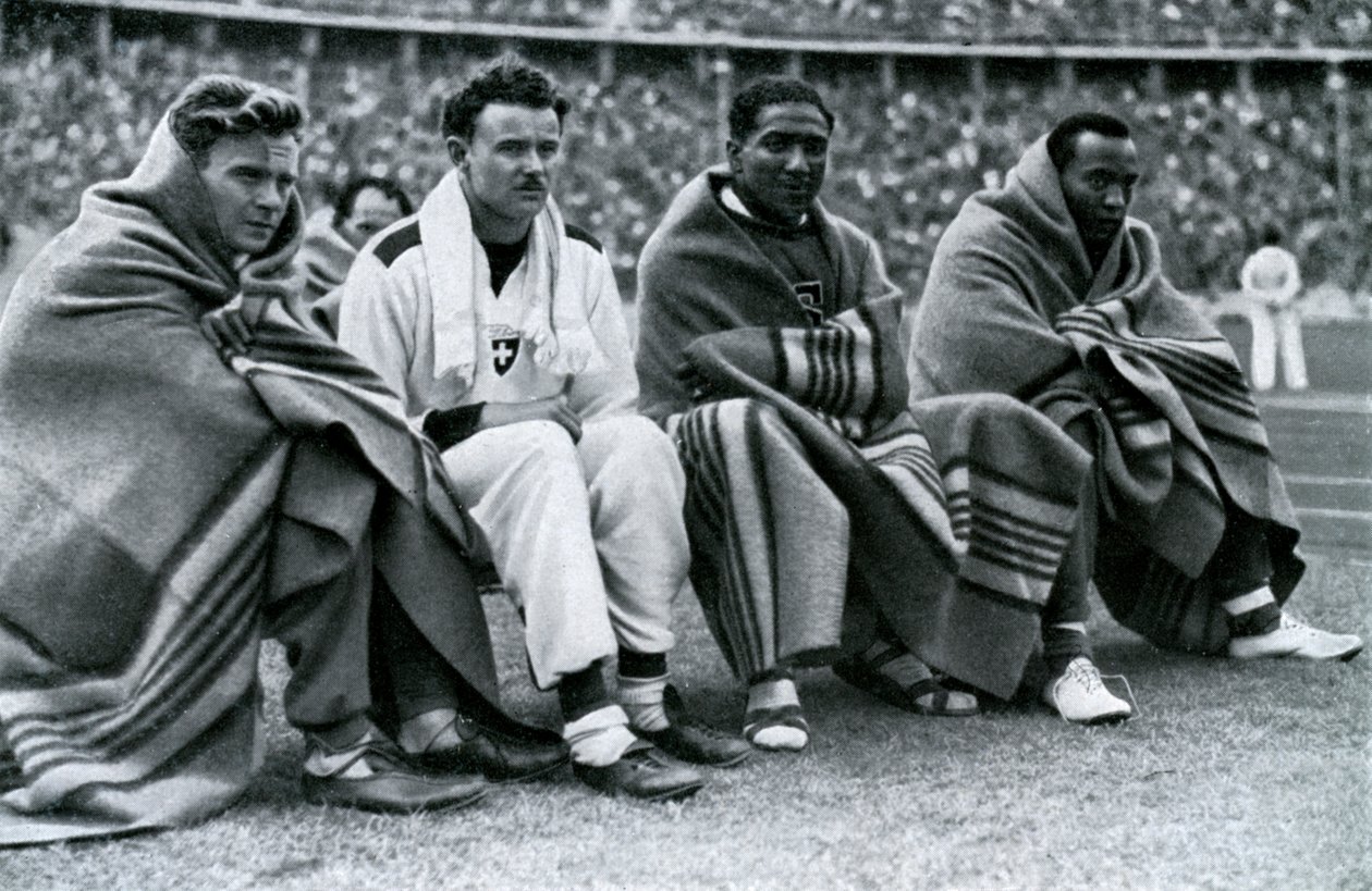 Atleterne Frank Wykoff, Paul Hanni, Ralph Metcalfe og Jesse Owens, OL i Berlin, 1936 af Unbekannt