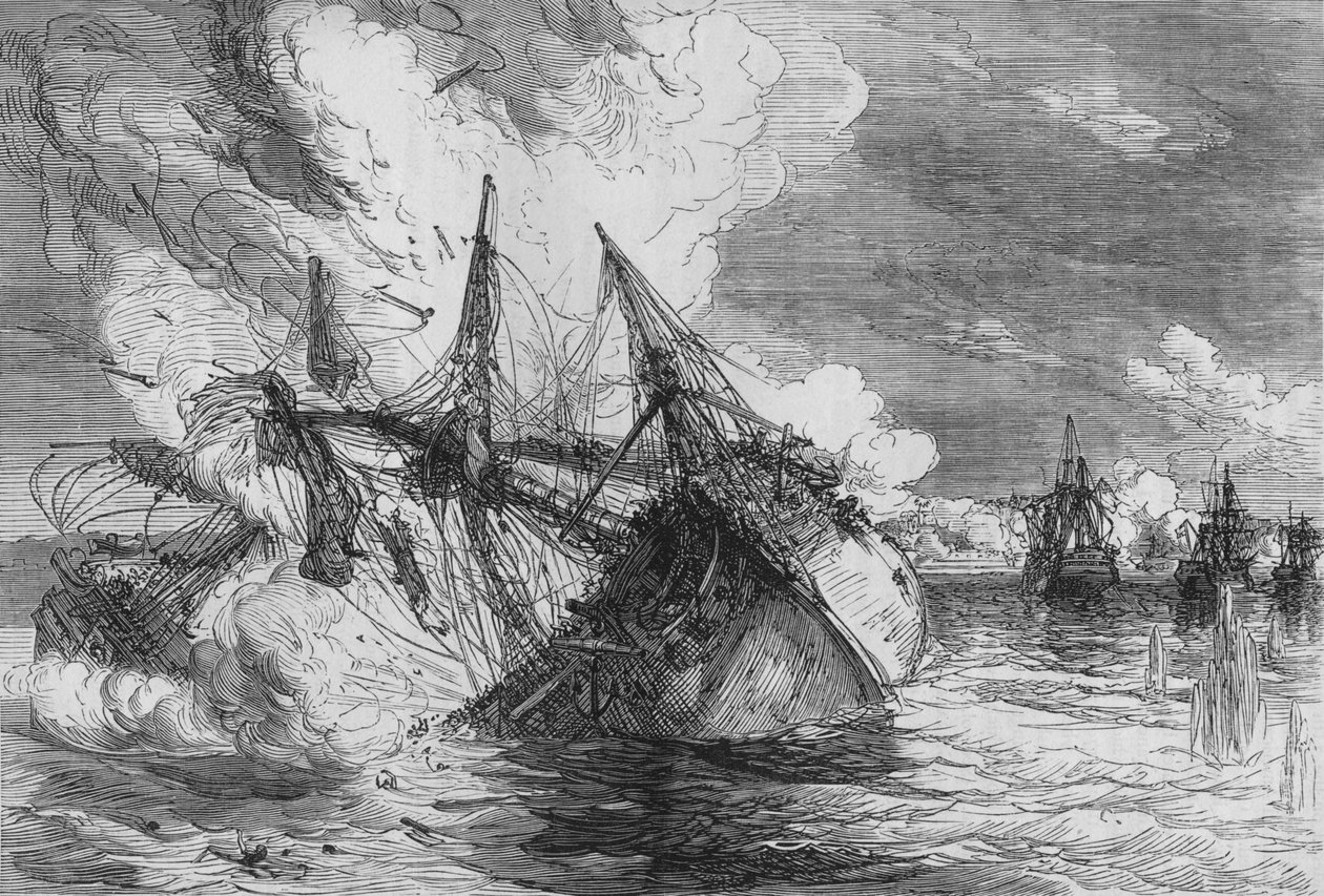 Angreb på Nova Colonia, c1880 af Unbekannt