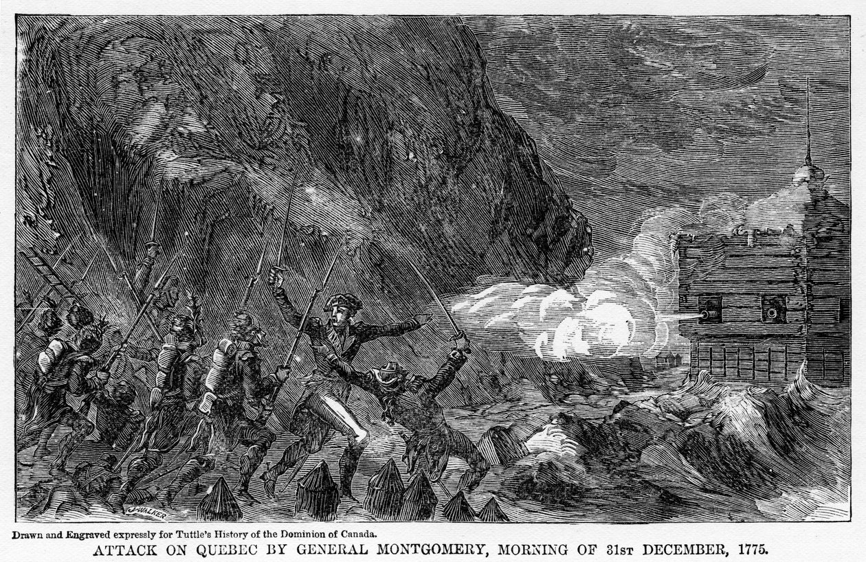 Angreb på Quebec af general Montgomery, morgenen den 31. december, 1755, 1877 af Unbekannt