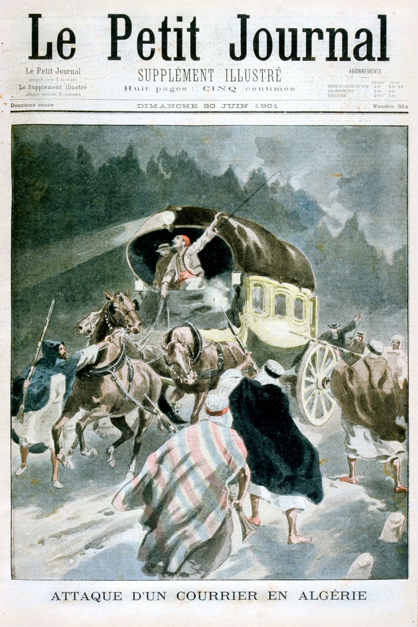 Angreb på en kurer i Algeriet, 1901 af Unbekannt