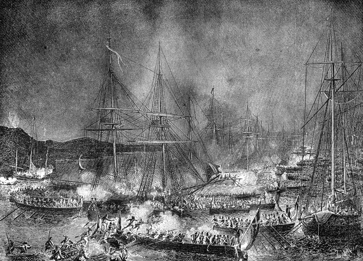 Angreb på den franske invasionsflotille ved Boulogne, Frankrig, 15-16 august 1801 1882-1884 af Unbekannt