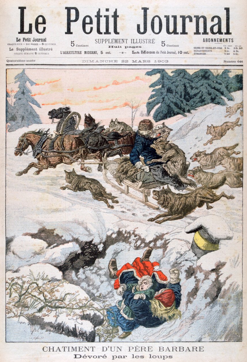 Angrebet af ulve, Rusland, 1903 af Unbekannt