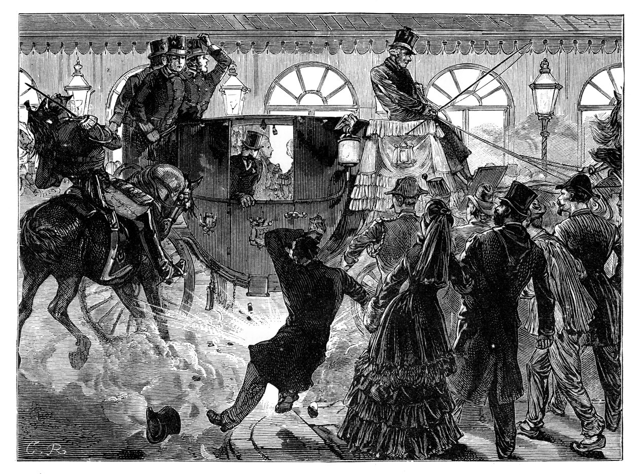 Attentatforsøg på franskmændenes kejser, 28. april 1855 af Unbekannt