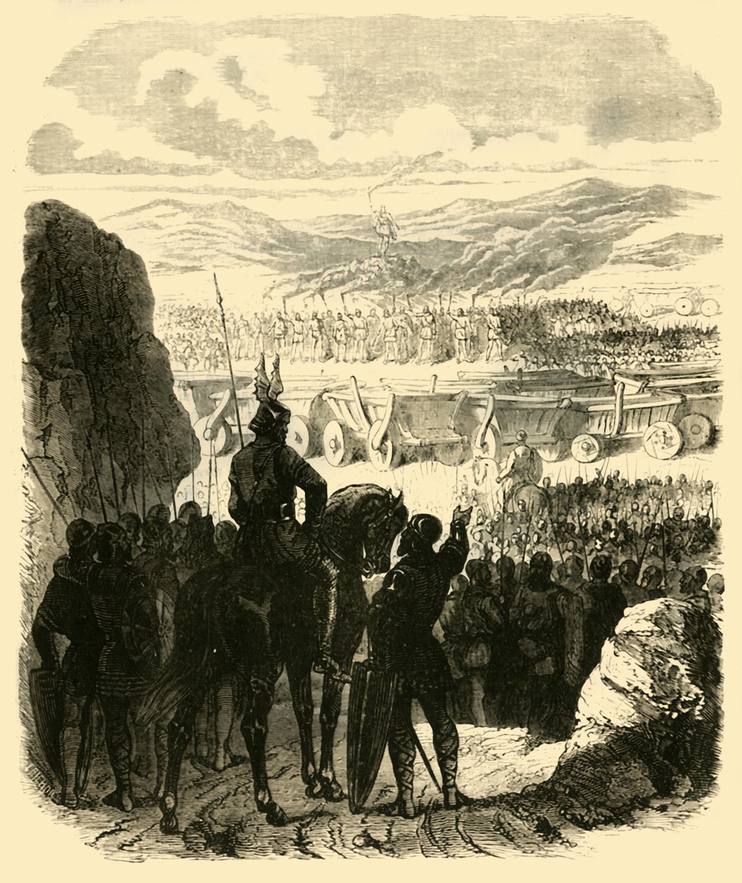 Attila på Pyren, efter hans nederlag af Aetius, 453AD, 1890. af Unbekannt