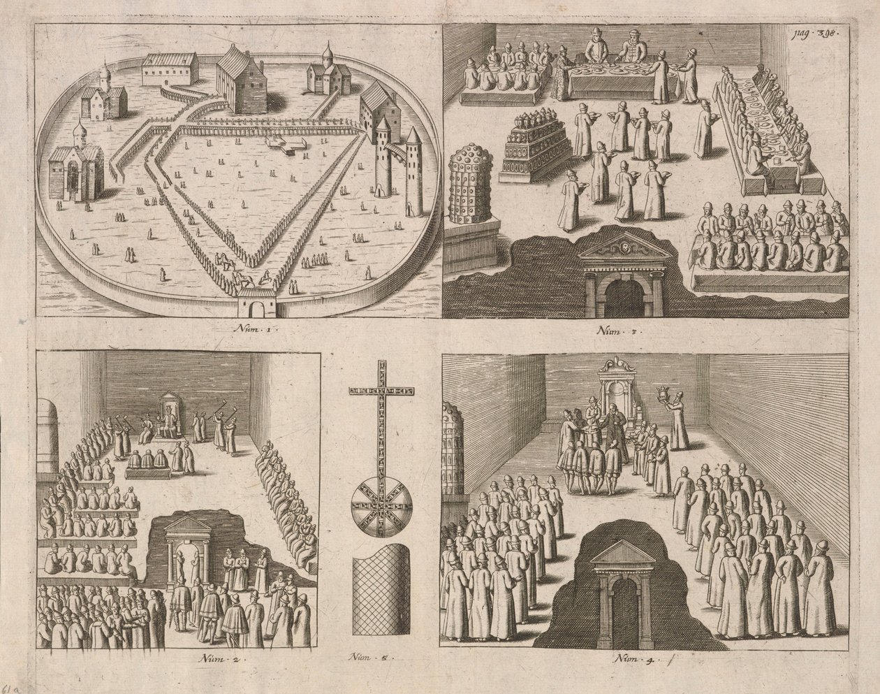 Publikum hos den russiske zar, Moskva. Udgivet af Jacob Ulfeldt, 1578. af Unbekannt