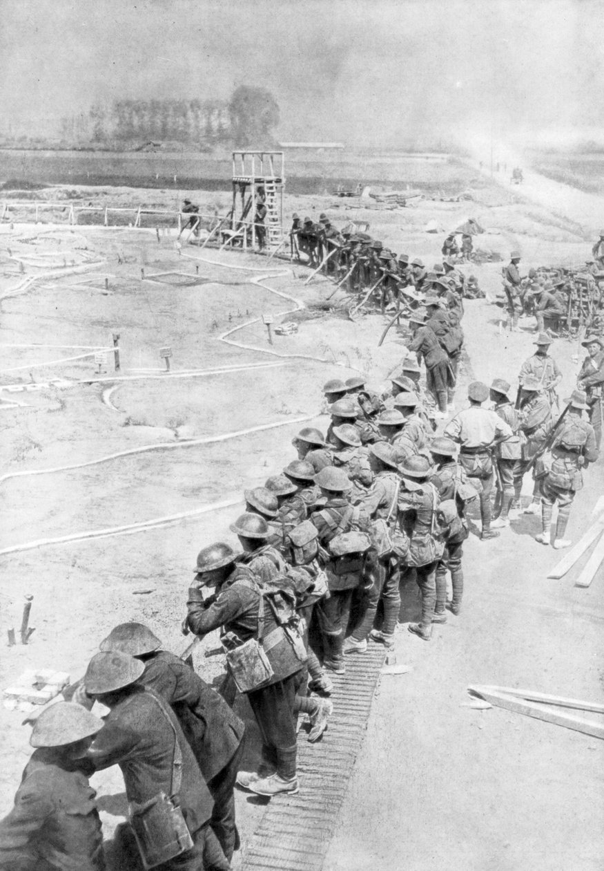 Australske tropper dagen før slaget ved Messines, Belgien, 6. juni 1917 af Unbekannt