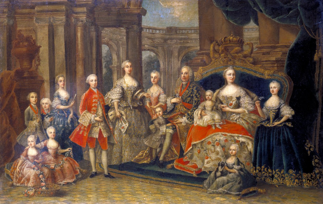 Østrigsk kejserfamilie, c1764 af Unbekannt