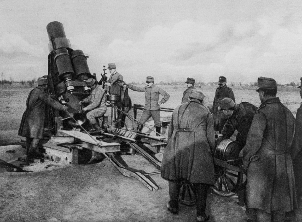Østrigsk morter, Første Verdenskrig, 1915 af Unbekannt
