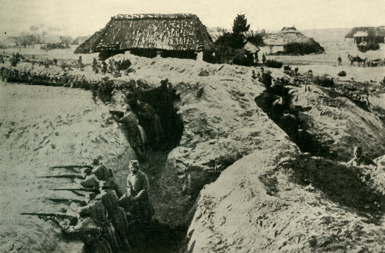 Østrigske skyttegrave i Karpaterne, Første Verdenskrig, c1915, c1920. af Unbekannt
